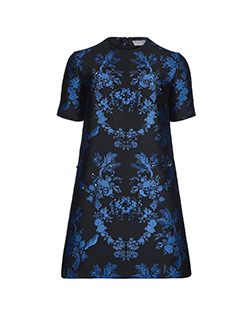 Stella McCartney Floral Embellished Dress, Polyester, Black/Blue, UK 10