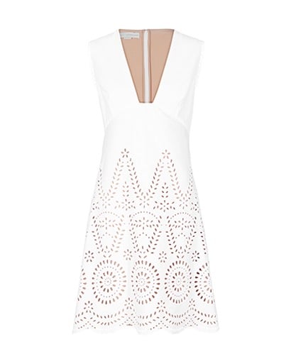 Stella McCartney Aline Broderie Anglasise Mini Dress, front view