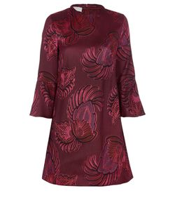 Stella McCartney Long Sleeved Floral Dress, Wool, Red, UK10, 2*