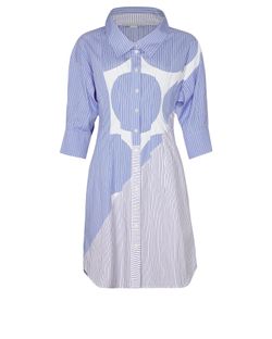 Stella McCarthey Striped Shirt Dress, Cotton, Blue/White, UK 12, 3*