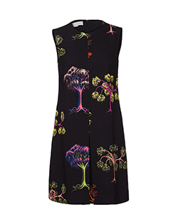 Stella McCartney Neon Tree Dress, Viscose, Black/Multi, UK 8