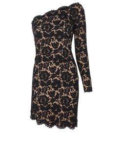 Stella McCartney Asymmetric dress, Polyamide, Black/Beige, UK6, 2*