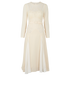 Self Portrait Belted Dress, £220, Clothing, Cream, Polyester (Polymer), Front view