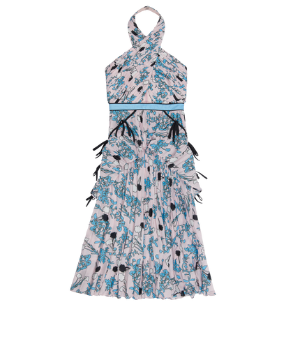 Self Portrait Pleated Halterneck Dress, front view