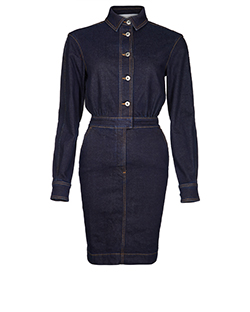 Stella McCartney Button Up Denim Dress, Cotton, Navy, UK 6