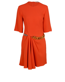Stella McCartney Falabella Chain Dress, Viscose, Orange, UK6, 3*