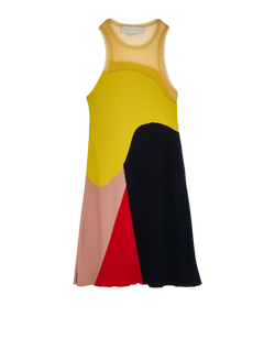 Stella McCartney Colour-Block Ribbed Dress,Cotton,Yellow/Black/Red,UK6,3*
