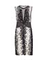 Diane Von Furstenberg Sleeveless Paint Splash Dress, &pound;80, Clothing, Black/White, Viscose, Front view