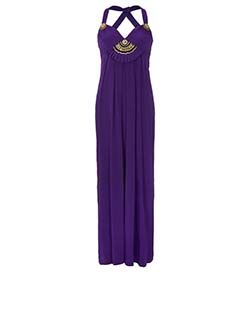 Temperley Full Length Embellished Dress, Silk, Purple, 12