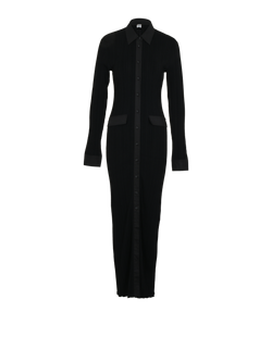 Toteme Knitted Shirt Dress, Acetate/Poly, Black, Sz S, 2*
