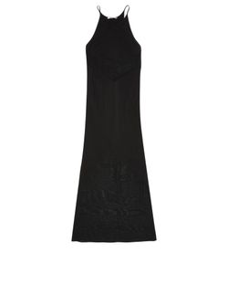 T by Wang Maxi Black Dress, Silk, Black, S, 3*