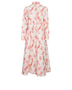 Valentino Floral Printed Oversize Dress, Cotton, Red/Cream, UK 8