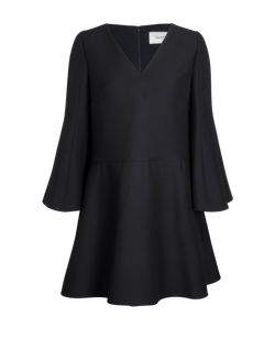 Valentino Bell Sleeve Dress, Wool, Black, UK 12