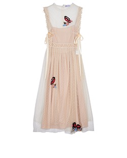 REDValentino Tulle Lace Dress, Polyester, White, UK 8