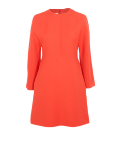 Valentino Long Sleeve Midi Dress, Wool, Red, UK10, 2*