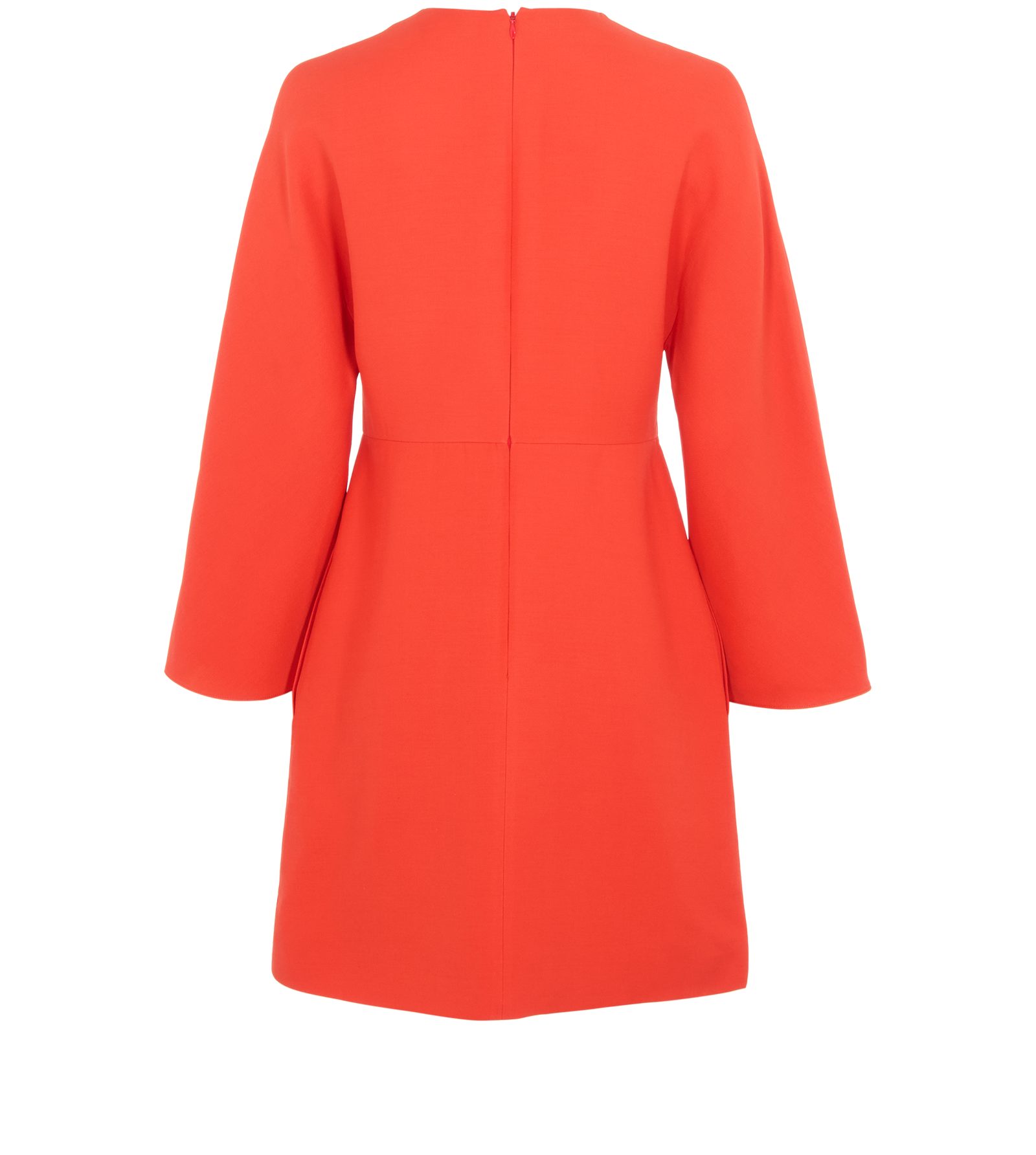 Valentino Long Sleeve Midi Dress, &pound;220, Clothing, Red, Wool, Back view