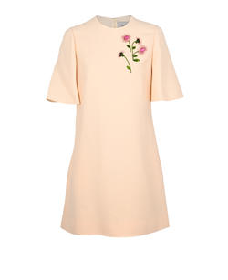 Valentino Embellished Mini Dress, Wool, Cream, UK10, DB, 3*