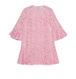 Valentino lace Pattern Mini Dress, Cotton, Pink, UK6, 3*