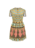 Valentino Embroided Dress, £230, Clothing, Blue/Yellow, Polyester Mix, Back view