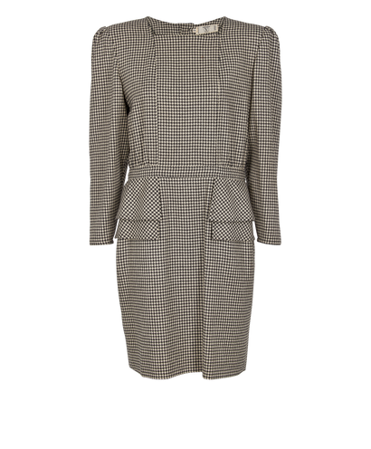 Valentino Dog Tooth Print Dress, &pound;150, Clothing, Black/White, Wool, Front view