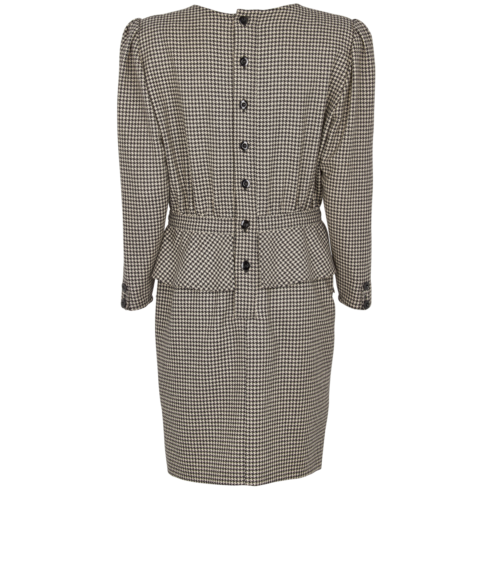 Valentino Dog Tooth Print Dress, &pound;150, Clothing, Black/White, Wool, Back view