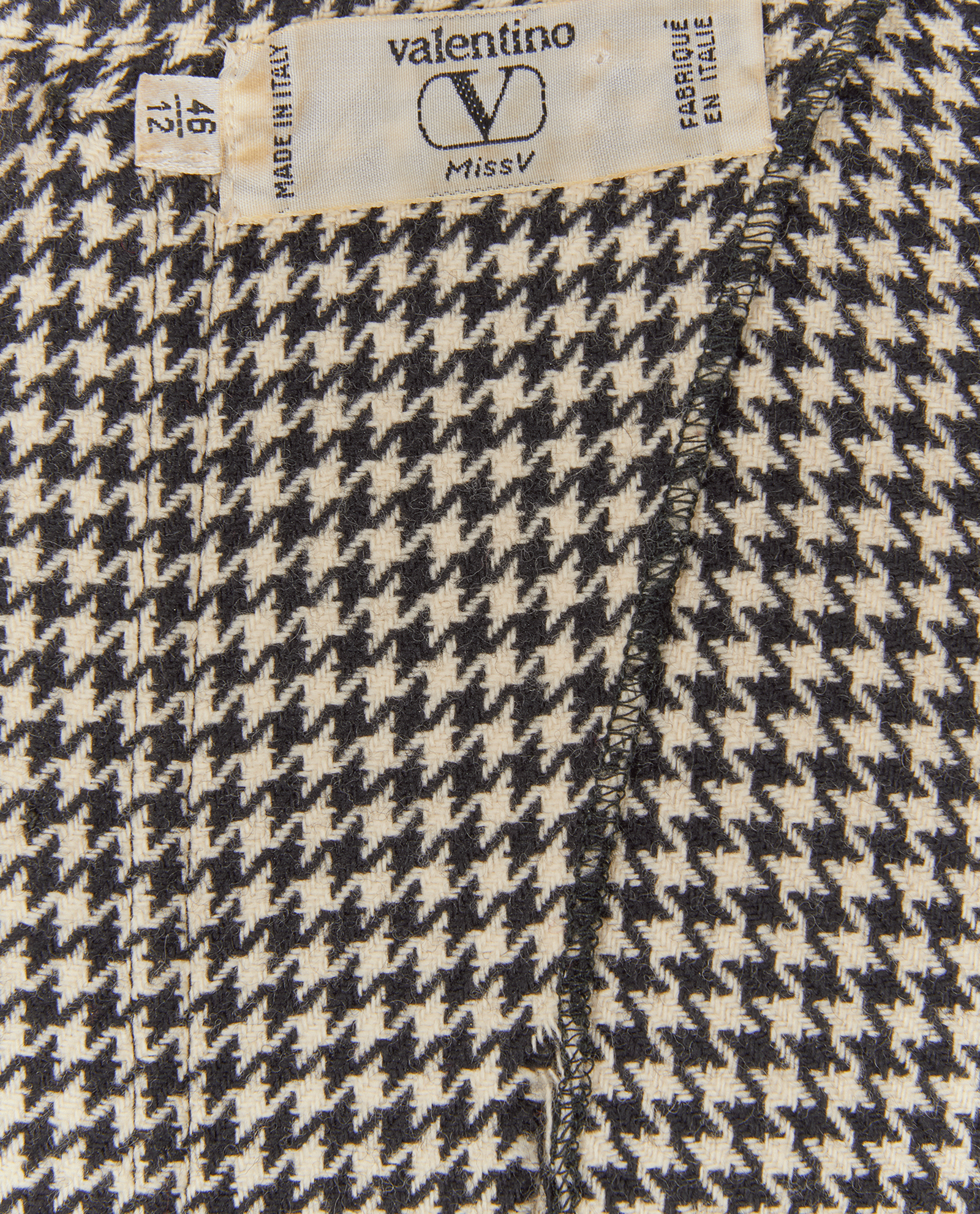 Valentino Dog Tooth Print Dress, &pound;150, Clothing, Black/White, Wool, Other view