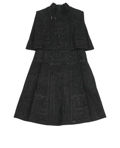 Valentino Embellished Perforated Mini Dress, front view