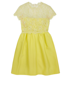 Valentino Lace Top Mini Dress, Wool, Lime Green, UK8, 3*