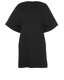 Valentino Cape Dress, Wool/Silk, Black, 10, 2*