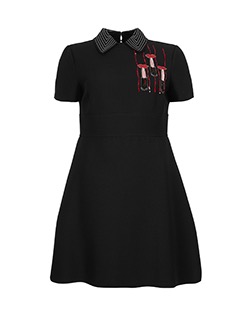 Valentino SS Lips Dress, Viscose, Black, UK,14