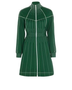 Valentino Techno Zipped Dress, Silk, Green, UK 8