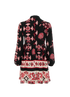 RedValentino Tie-Neck Floral Mini Dress, back view