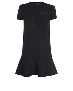 Valentino Butterfly Applique LB Dress, Polyester, Black, S, 4*