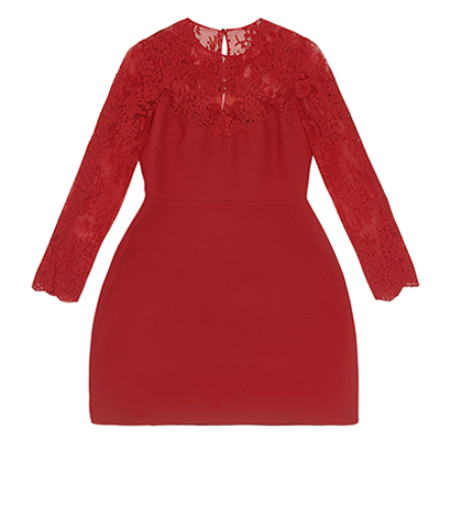 Valentino Lace Trimmed Mini Dress, front view