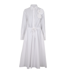 Valentino Blossom Shirt Dress, Cotton, White, UK 14, 3*