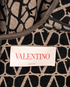 Valentino V Logo Short Sleeve Dress, &pound;450, Clothing, Beige/Black, Cotton/Lambskin Leather/Polyester Mix, Other view