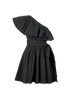 Valentino One Shoulder Frill Mini Dress, &pound;595, Clothing, Black, Cotton, Front view