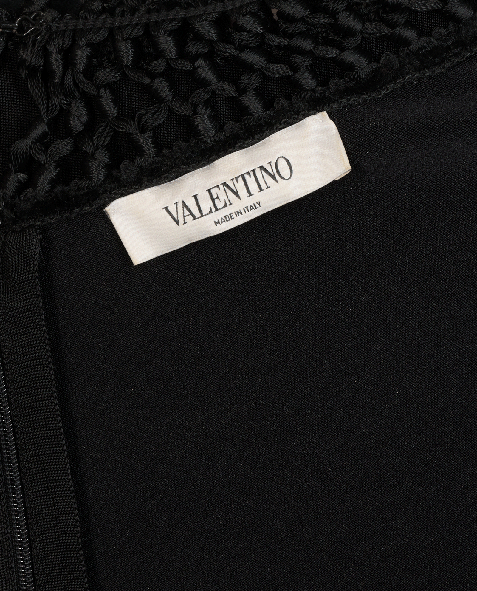 Valentino Crochet Neckline Sleeveless Dress, &pound;220, Clothing, Black, Polyester/Viscose, Other view
