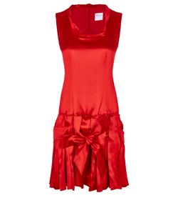 REDValentino Pleated Hem Dress, silk, red, S, 2*