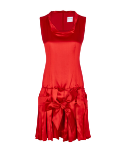 REDValentino Pleated Hem Dress, silk, red, S, 2*