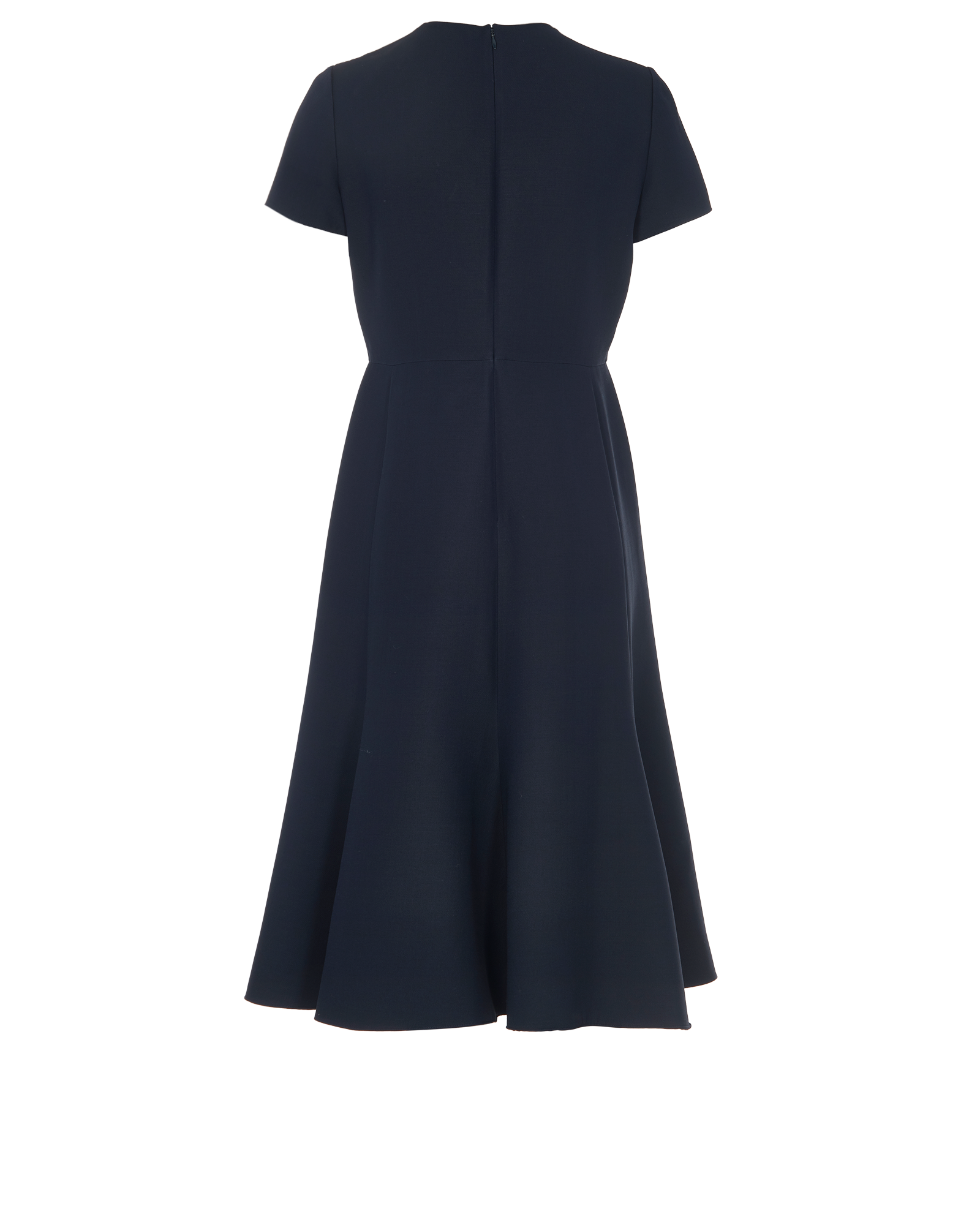 Valentino Embellished Midi Dress, &pound;280, Clothing, Navy, Wool, Back view