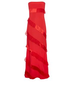 Valentino Maxi Dress, Acetate/Silk, Red, UK 6, 2*.