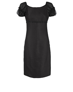 Versace Ruffle Dress, Silk, Black, 8