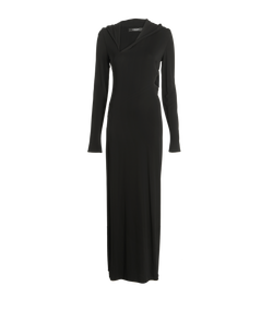 Versace Cut-Out Hooded Dress, Viscose, Black, UK 10, 3*