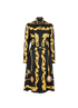 Versace Cameo Midi Shirt Dress, £395, Clothing, Black/Yellow, Silk, Front view