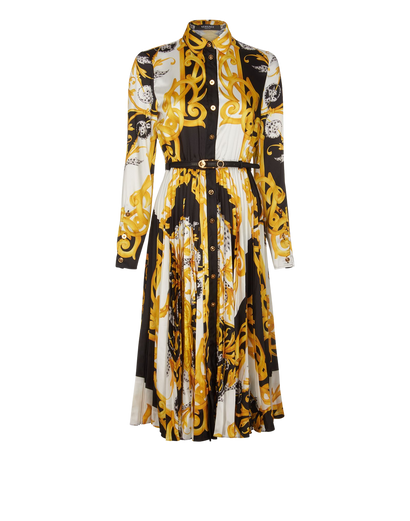Versace Acantus Heritage Pleats Shirt Dress, front view