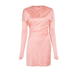 Versace Ruched Mini Dress, Viscose, Pink, UK6, 3*