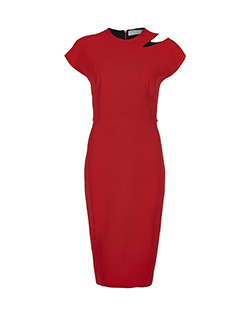 Victoria Beckham Cut Out Dress, Silk/Wool, Red, UK 10