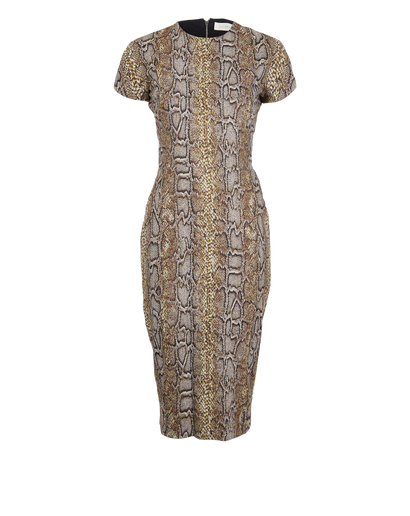 Victoria Beckham Snake Print Jacquard Dress, front view