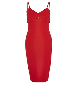 Victoria Beckham Fitted Zipped Dress, Triacetate/Polyester, Red, 12, 3*